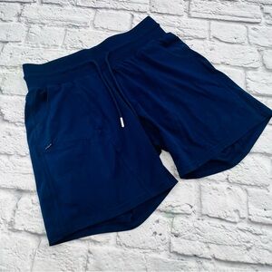 ZYIA Active Womans Small Deep Blue Athletic Shorts Tie Waist Comfort